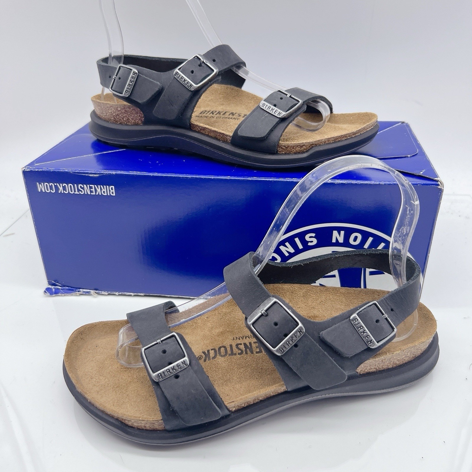 Birkenstock Sandals Sonora Ct Slingback Beach Black Waxy Leather Eu 36 Us 5 55